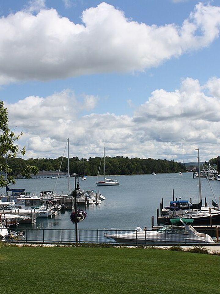 Charlevoix harbor on Lake Charlevoix